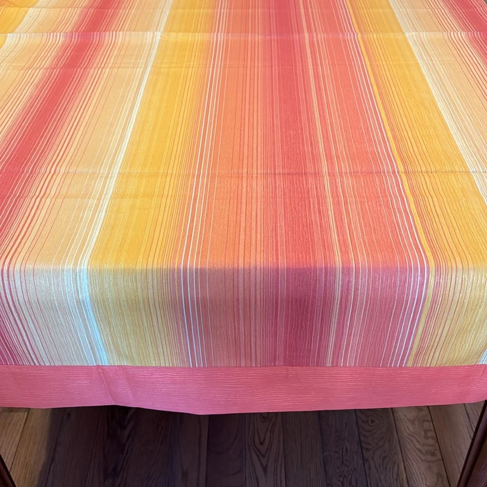 Vintage Jose Houel Paris Taffeta Square Tablecloth Made in Paris NWT